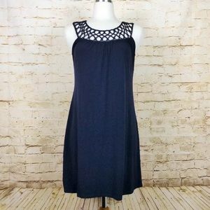 EnFocus Petite Sleeveless Shift Dress Neck Trim